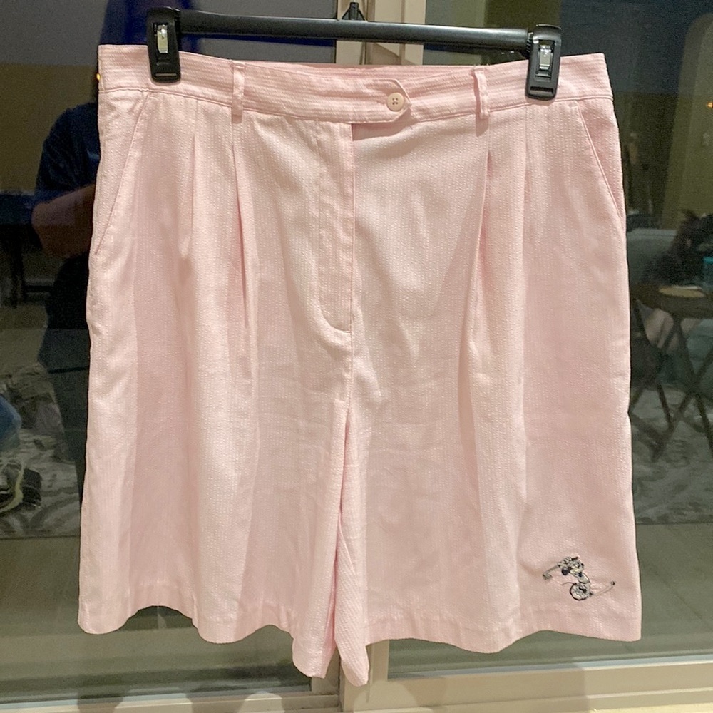 ⛳️ Disney Golf Collection pale pink seersucker golf shorts sz 16 ⛳️